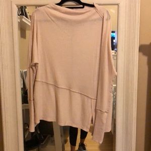 Free People swoop neck cream sweater- size small